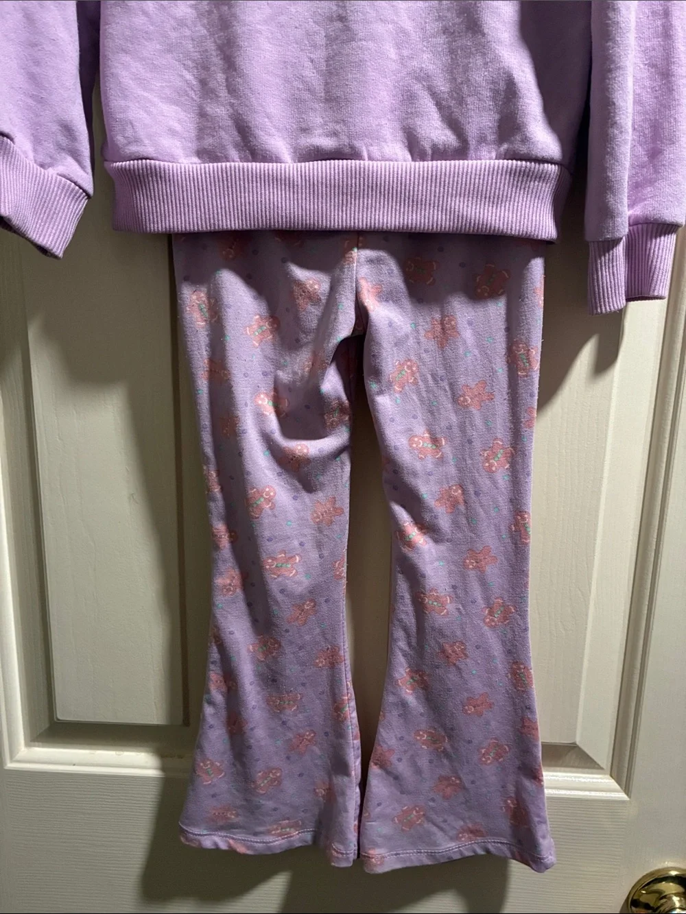 Girls' Lavender Holiday Gingerbread Pajama Set